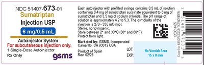 51407-673-01 (Sumatriptan Injector Label 6 mg0.5 mL)